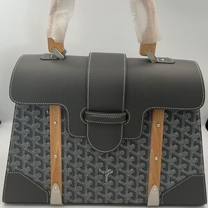 Goyard  Saigon Top Handle Bag Coated Canvas with Leather MM